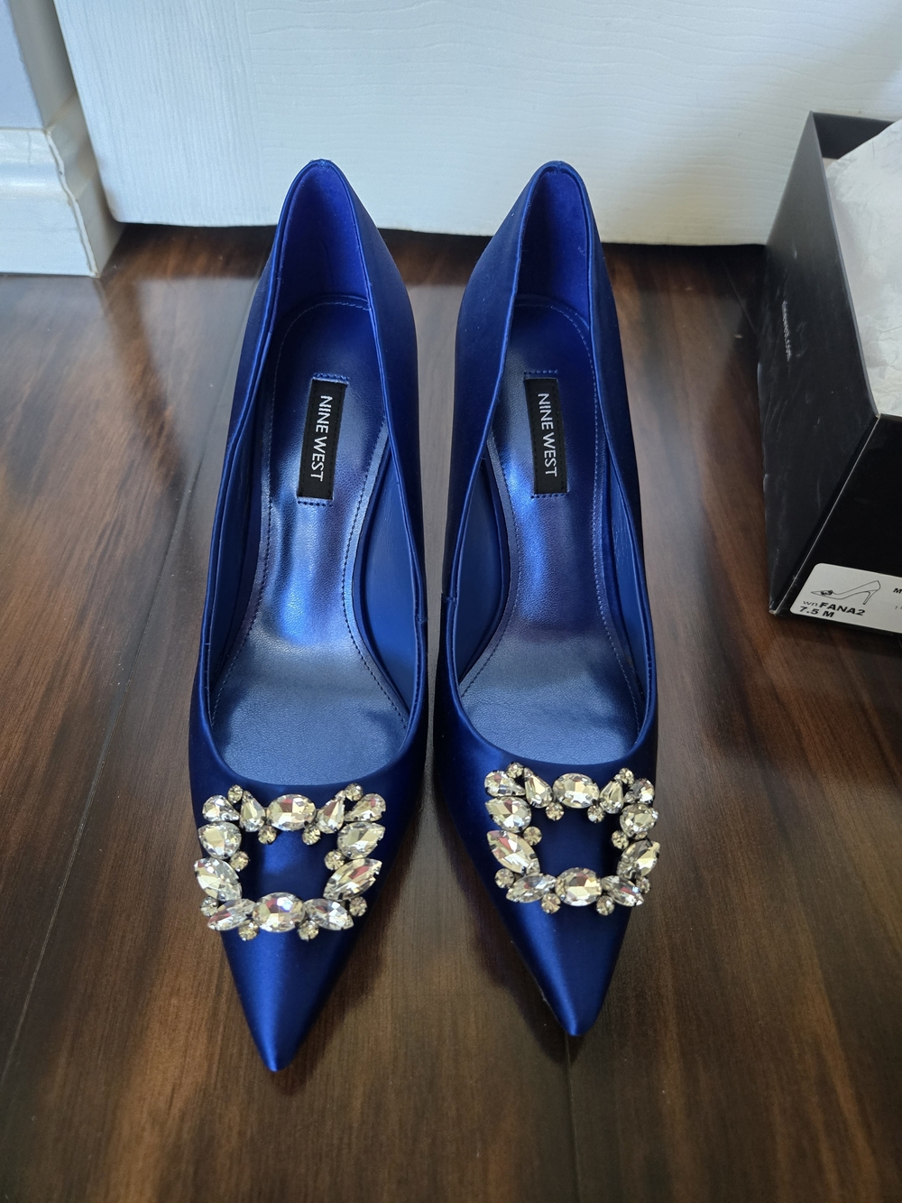 Nine West Women's Royal Blue Embellished Pointed-Toe Pumps